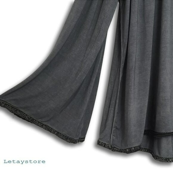 NWT POL Boho Lace with Tassels Wide Sleeve Relaxed Fit Blouse Tunic Top - Picture 7 of 8